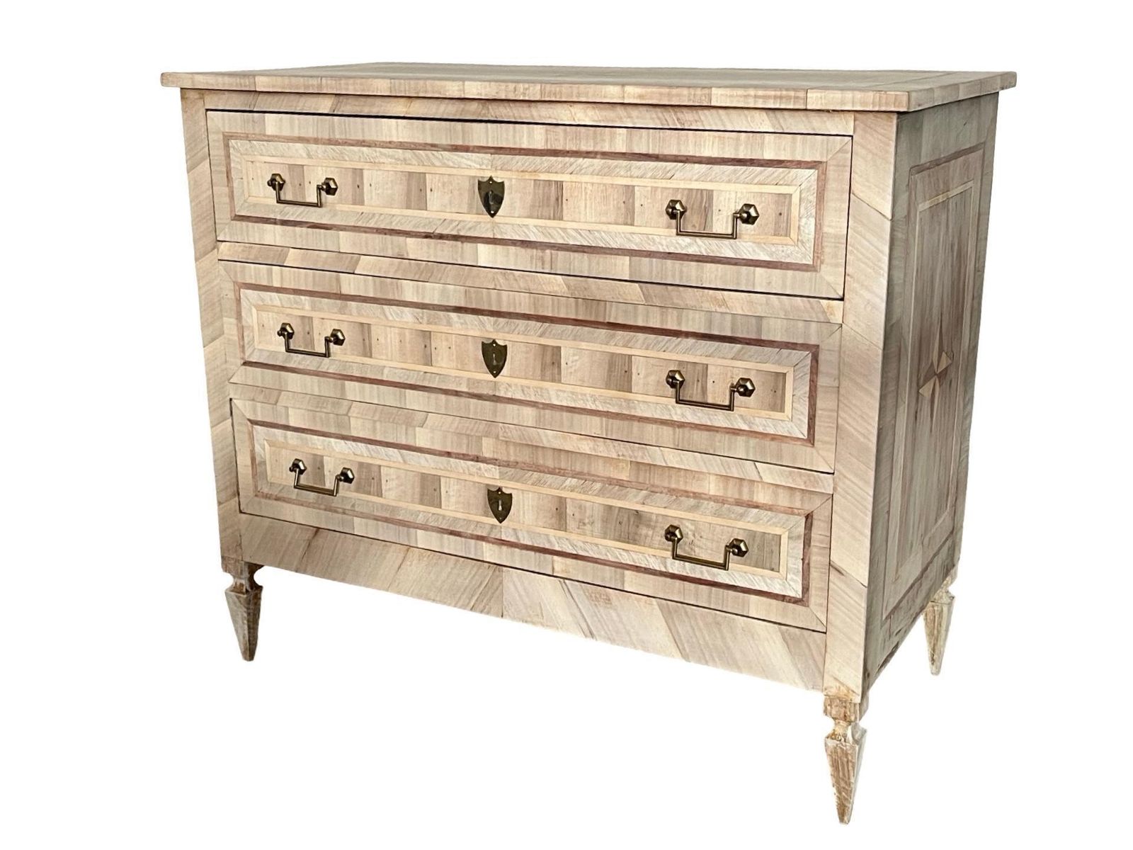 Italian Bleached Walnut Inlaid Neoclassical Chest Of Drawers / Commode photo Furniture