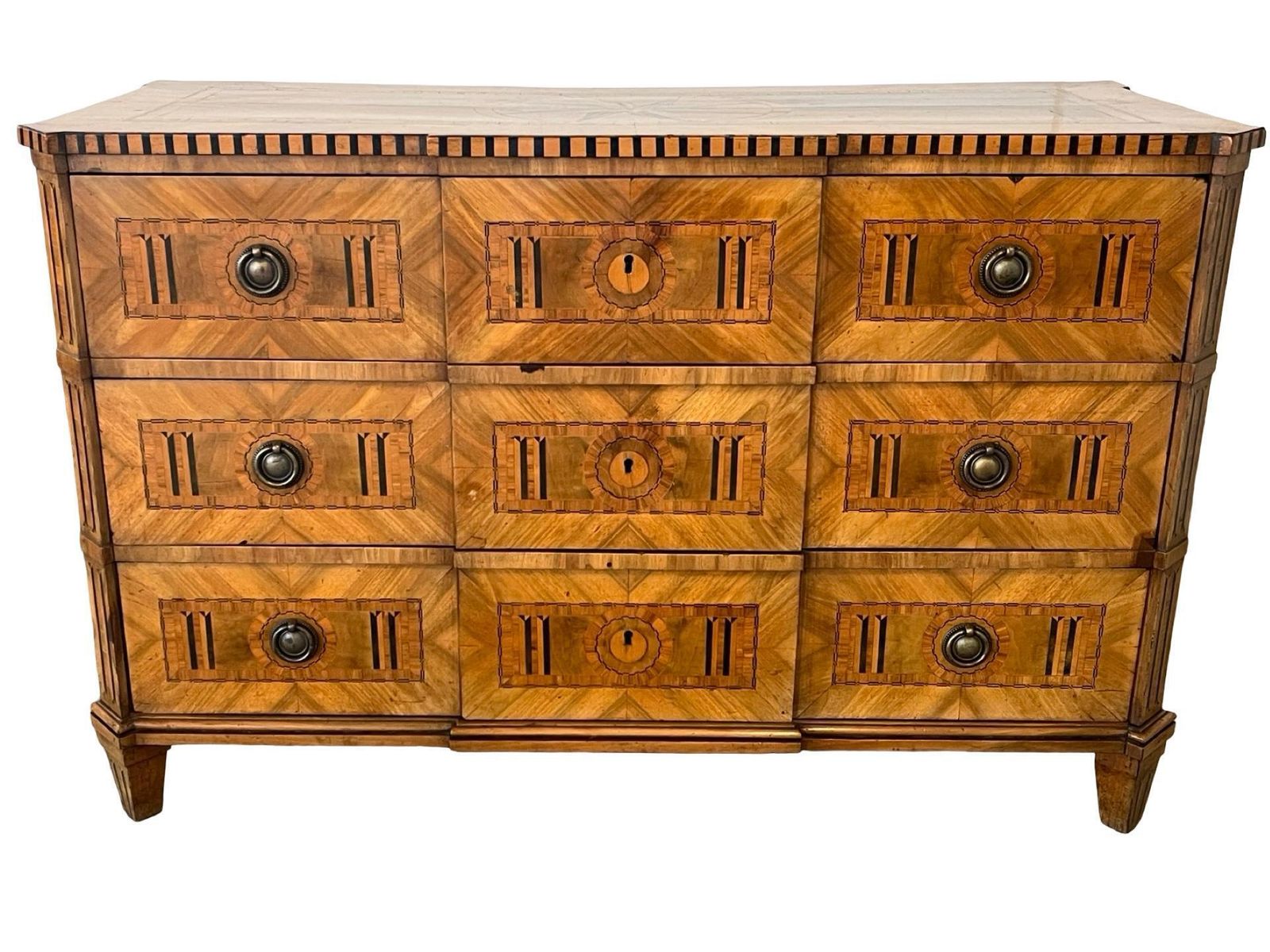 18th Century Walnut Austrian Neoclassical Chest Of Drawer With Fruitwood Inlay photo furniture