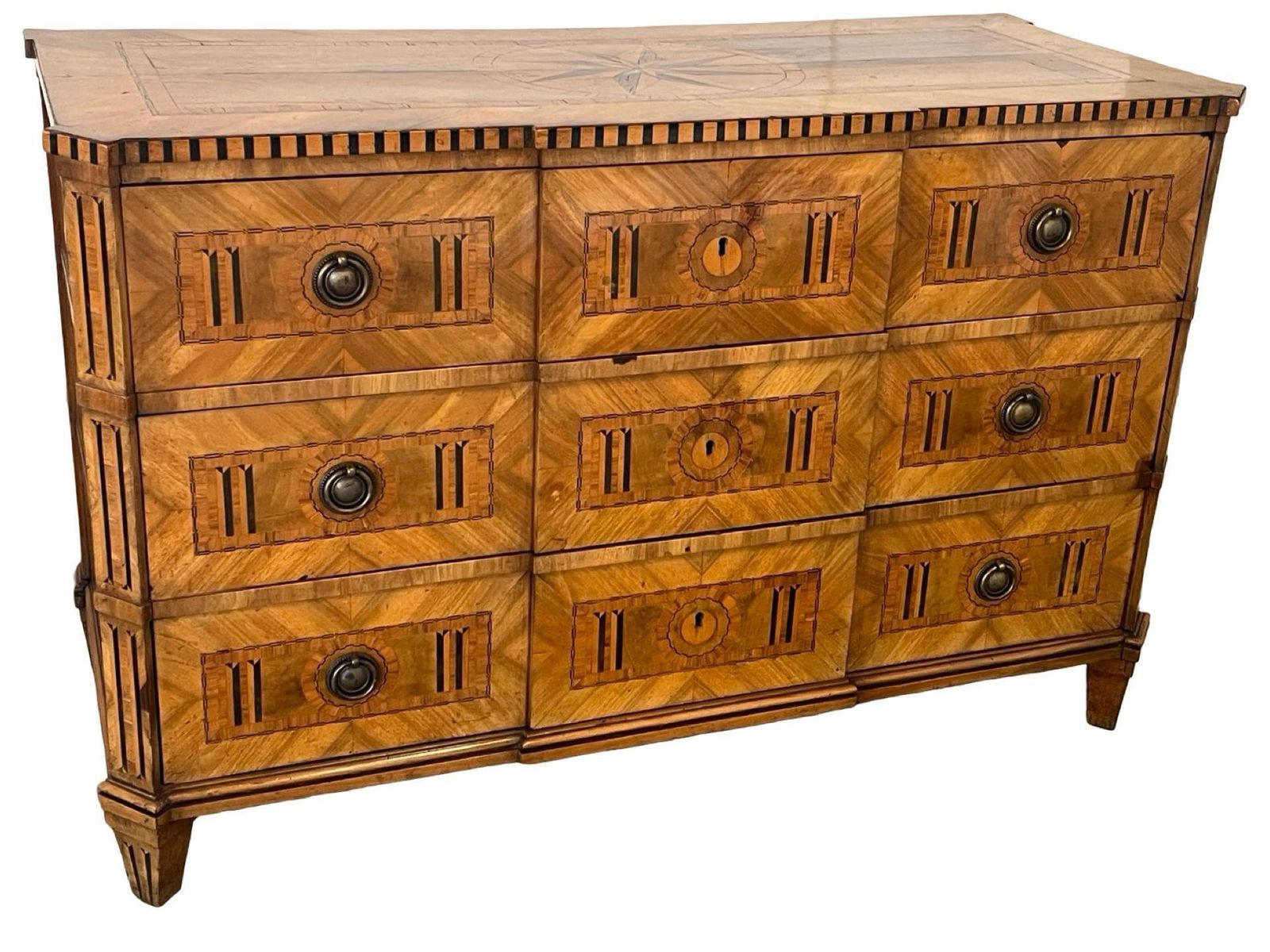 18th Century Walnut Austrian Neoclassical Chest Of Drawer With Fruitwood Inlay photo Furniture