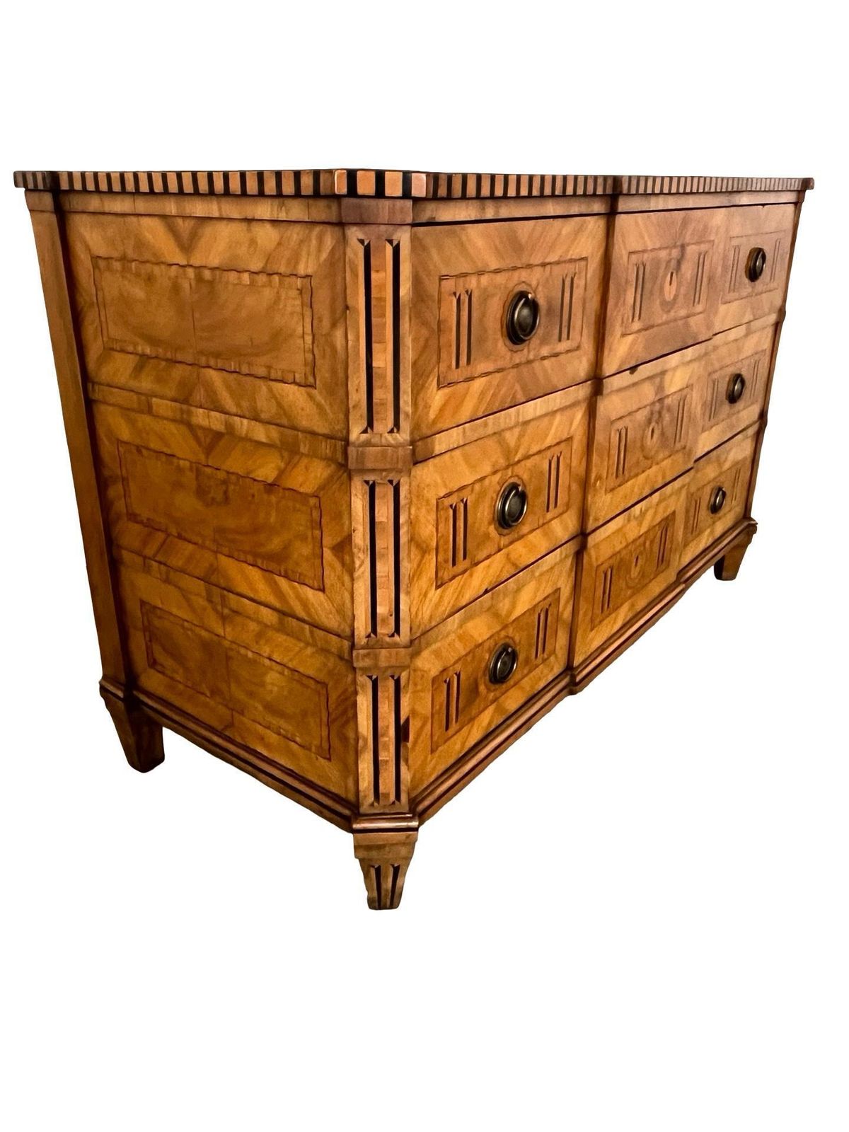 18th Century Walnut Austrian Neoclassical Chest Of Drawer With Fruitwood Inlay photo vinterior