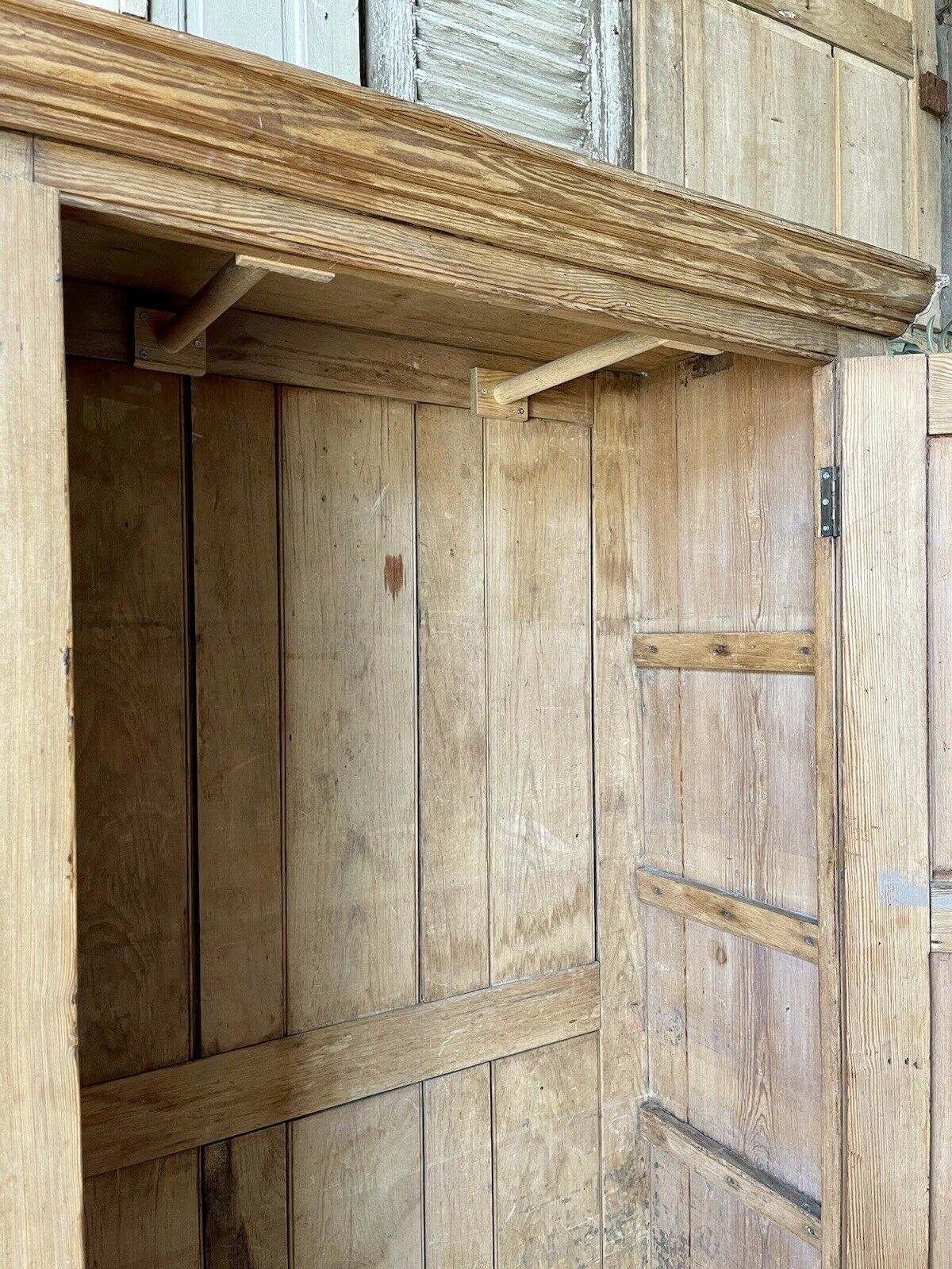 Lovely Antique Pine Wardrobe, 1800s photo vintage