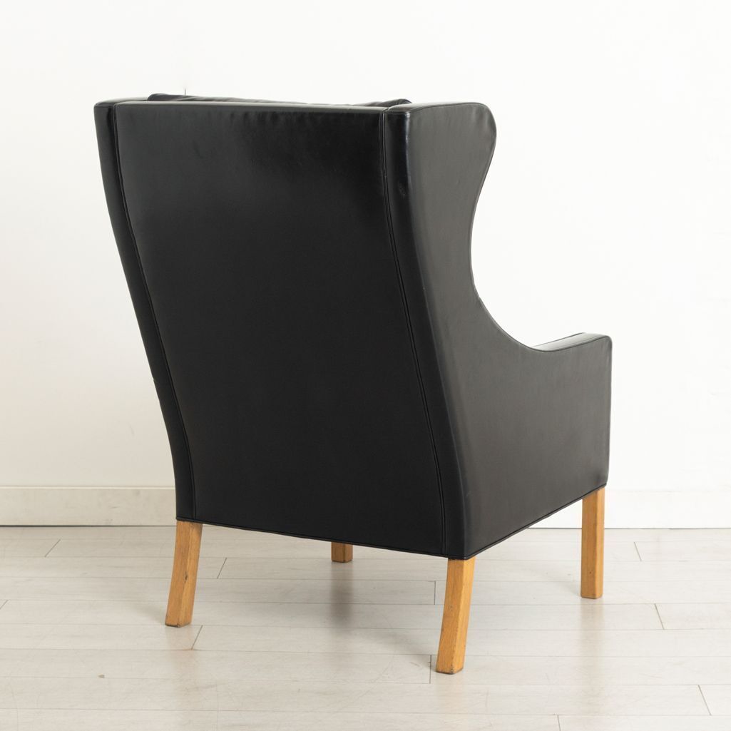 Oak & Leather Wing Chair Model 2204 Wing Chair By Borge Mogensen For Fredericia, Denmark photo Furniture