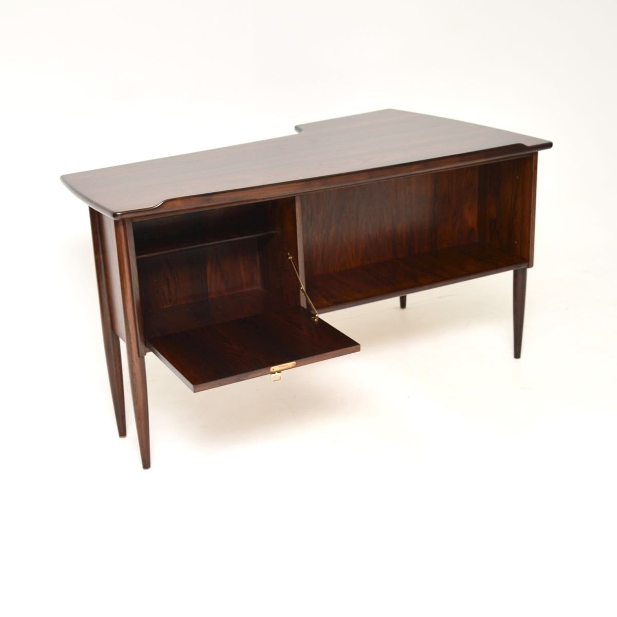 photo for sale Vintage Swedish Rosewood Boomerang Desk By Goran Strand For Lelangs Mobelfabrik