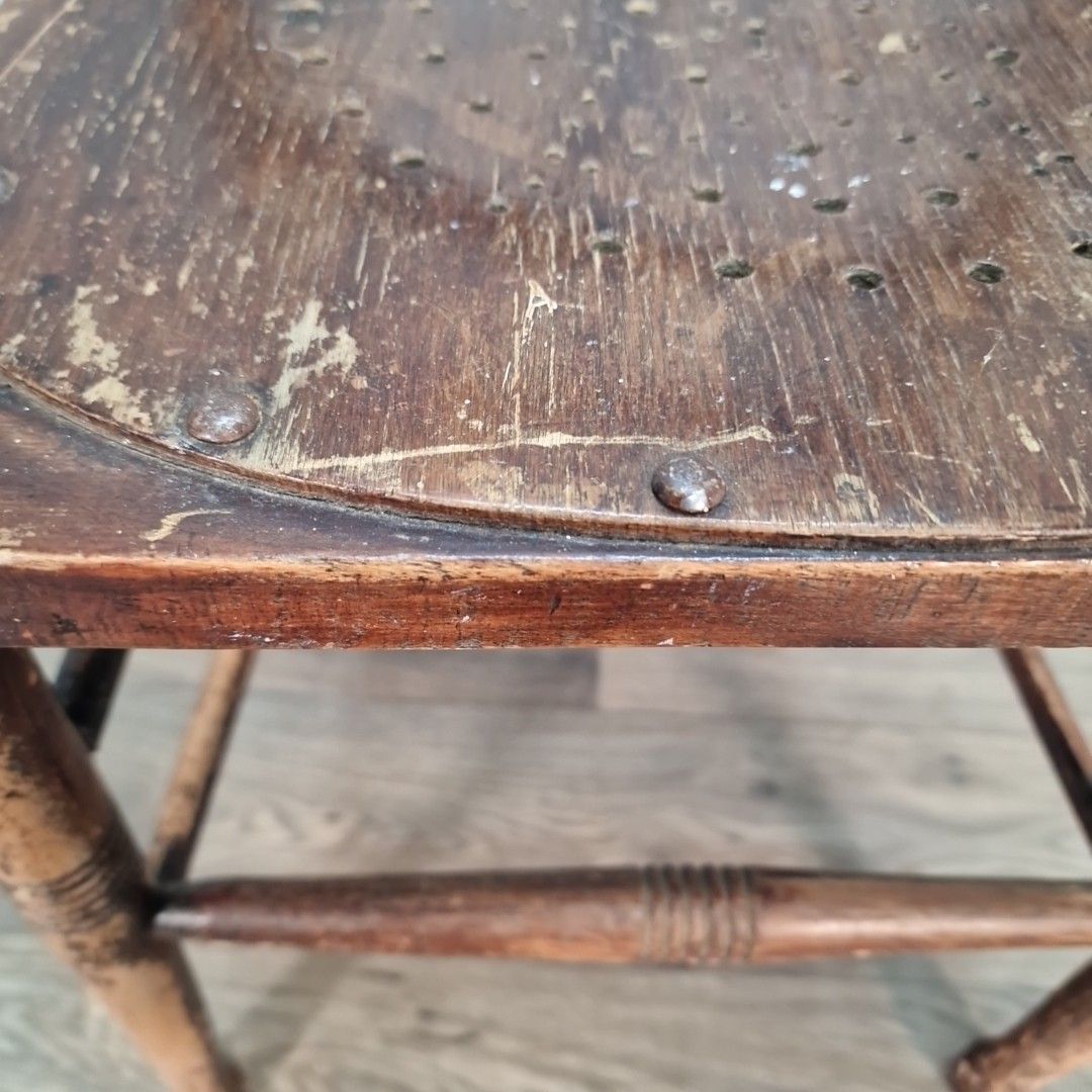 Antique Wooden Bedroom Chair Kitchen Hall Seat Victorian For Restoration photo vinterior