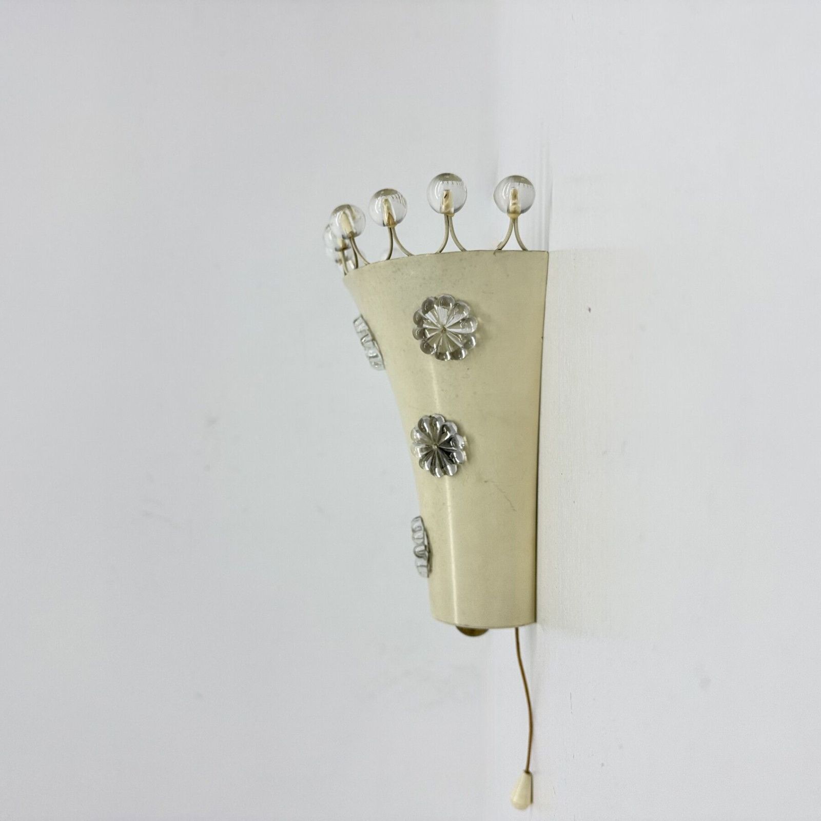 Emil Stejnar Wandlamp Met Bloemkristallen, Ca. Jaren 1950, Wenen photo vinterior