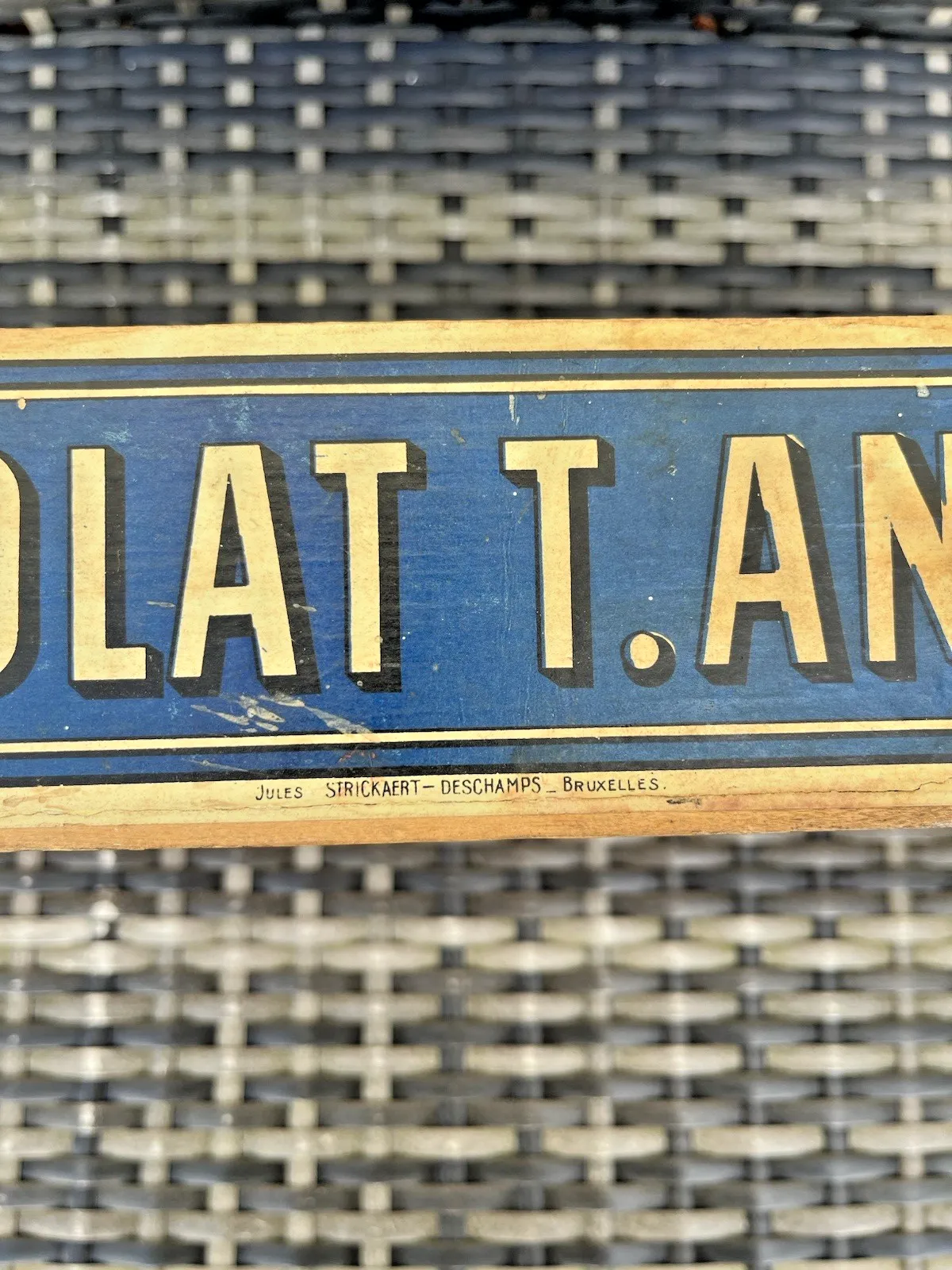photo vinterior Large Antique C1920 Belgian Chocolate Wooden Counter Shop Display Crate Box Prop