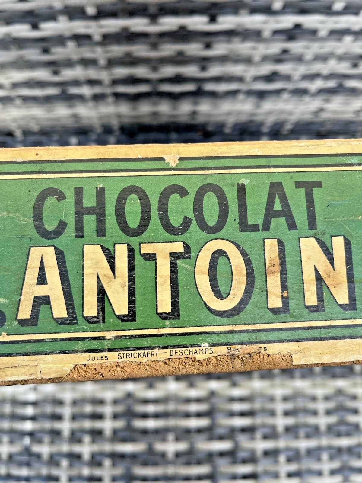 photo buy Large Antique C1920 Belgian Chocolate Wooden Counter Shop Display Crate Box Prop