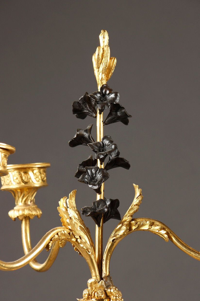 Pair Of Bronze And Marble Candelabra, Directory Period photo 5358.0