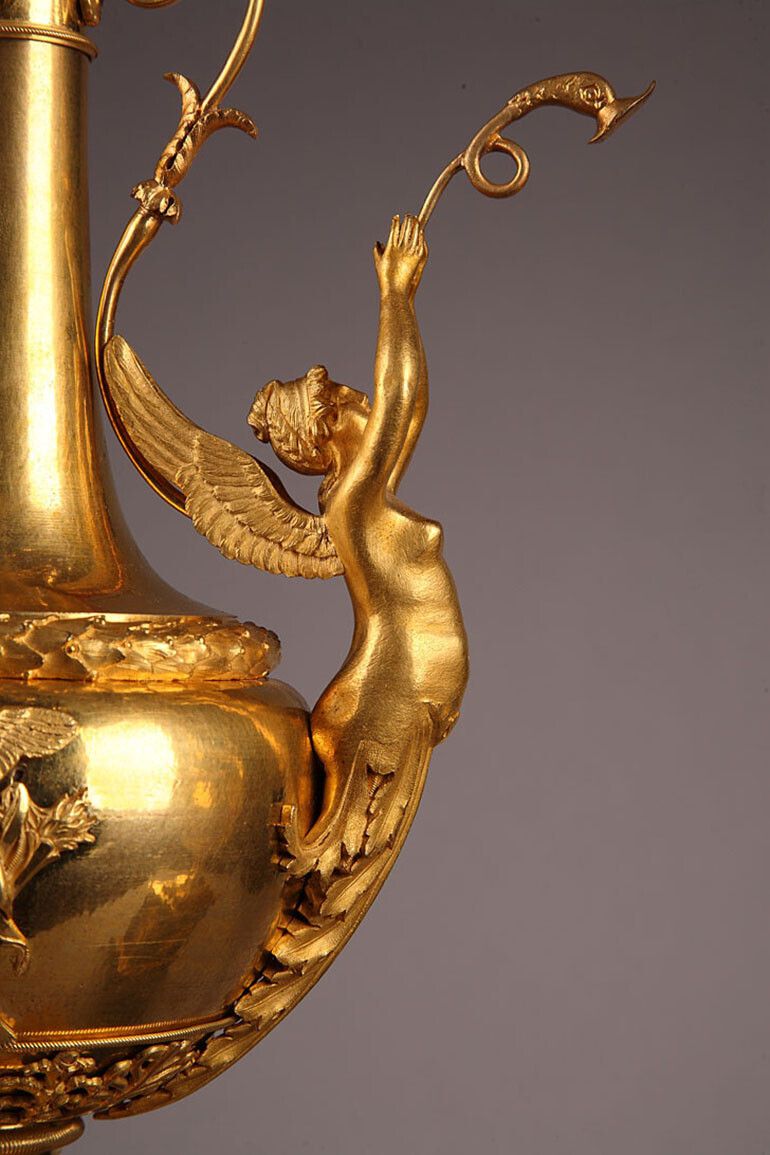 Pair Of Directory Period Candelabra With Swans And Winged Women photo 36060.0