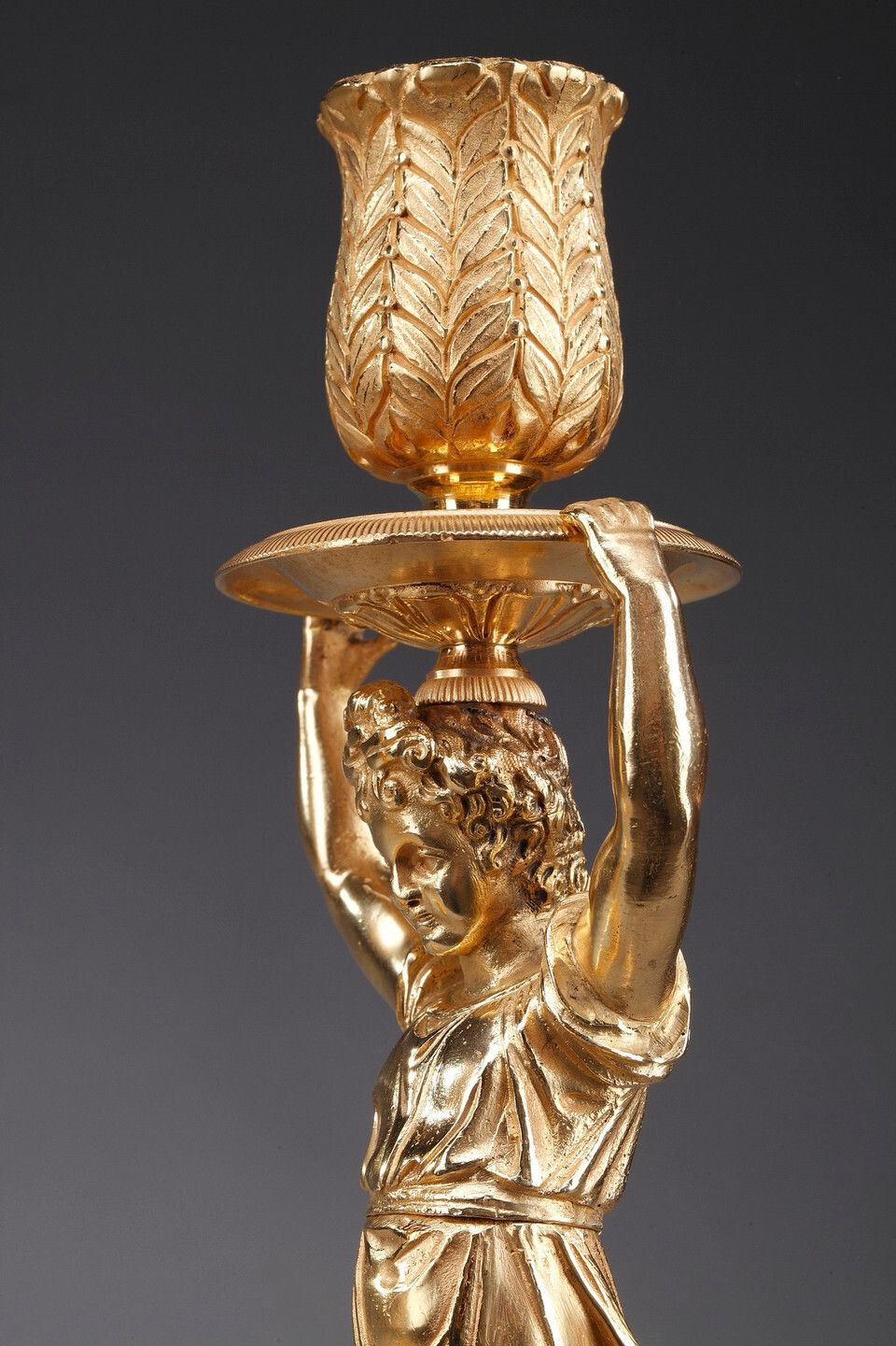 photo buy Pair Of Restoration Style Gilt Bronze Candlesticks
