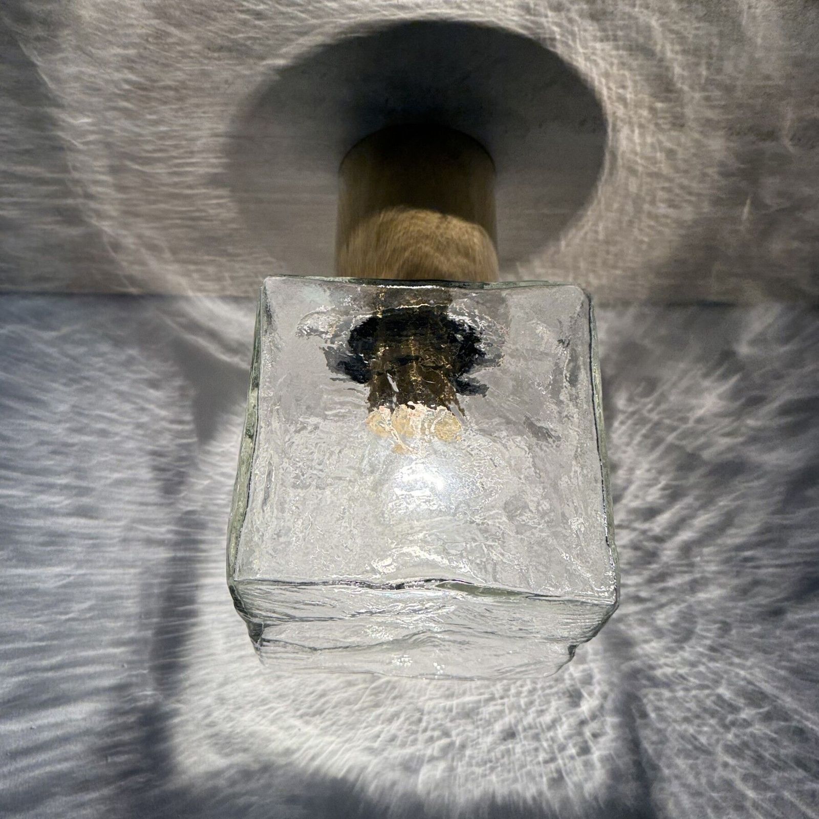 Verlichting J.T. Kalmar Plafondlamp Van Matglas En Messing, Jaren 1970 photo