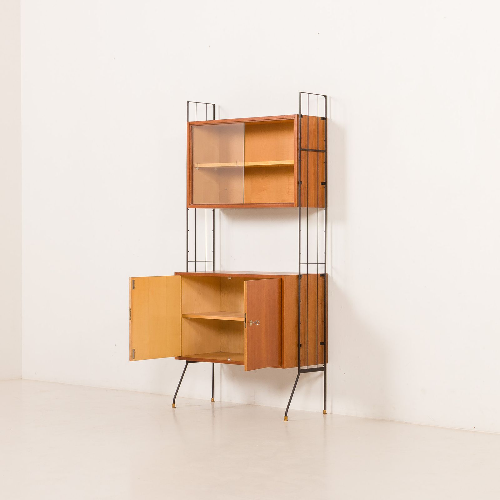 Italian Mid Century Free Standing Wall Unit With A Display Cabinet, 1960s photo 1206.0