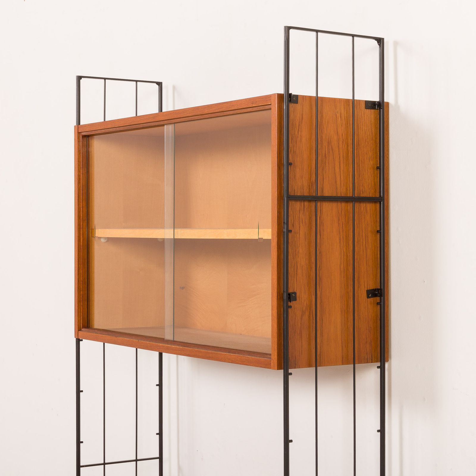 Italian Mid Century Free Standing Wall Unit With A Display Cabinet, 1960s photo vintage