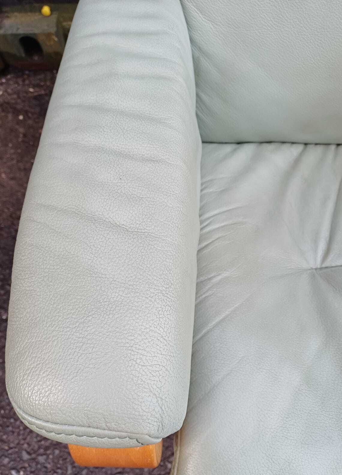 Himolla Green Leather Recliner Chair With Matching Footstool   Free Delivery Within 50 Miles, Further "At Cost" photo vinterior
