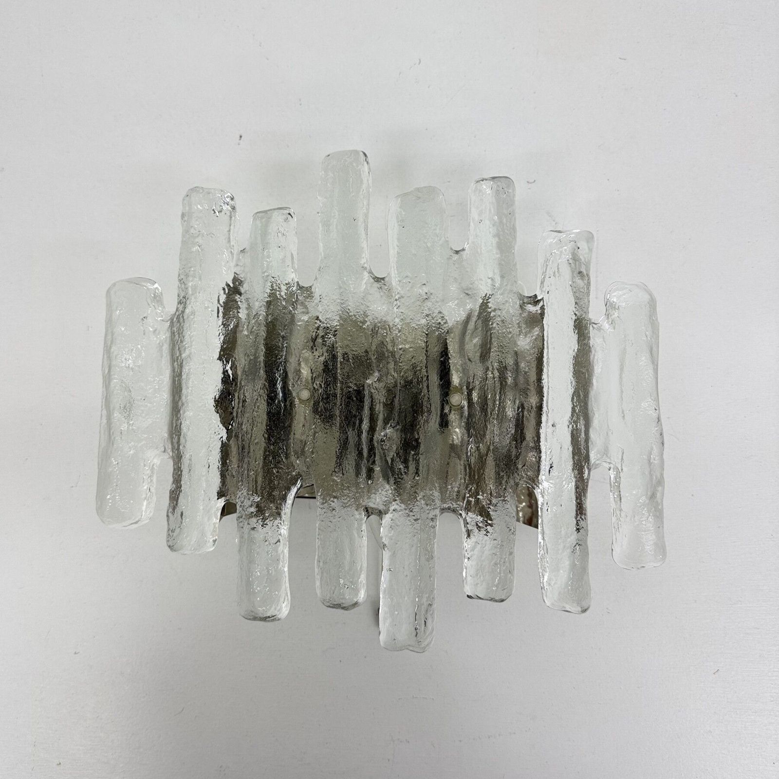 photo buy Wall Sconces In Murano Ice Glass And Metal By J.T. Kalmar For Kalmar, 1960s