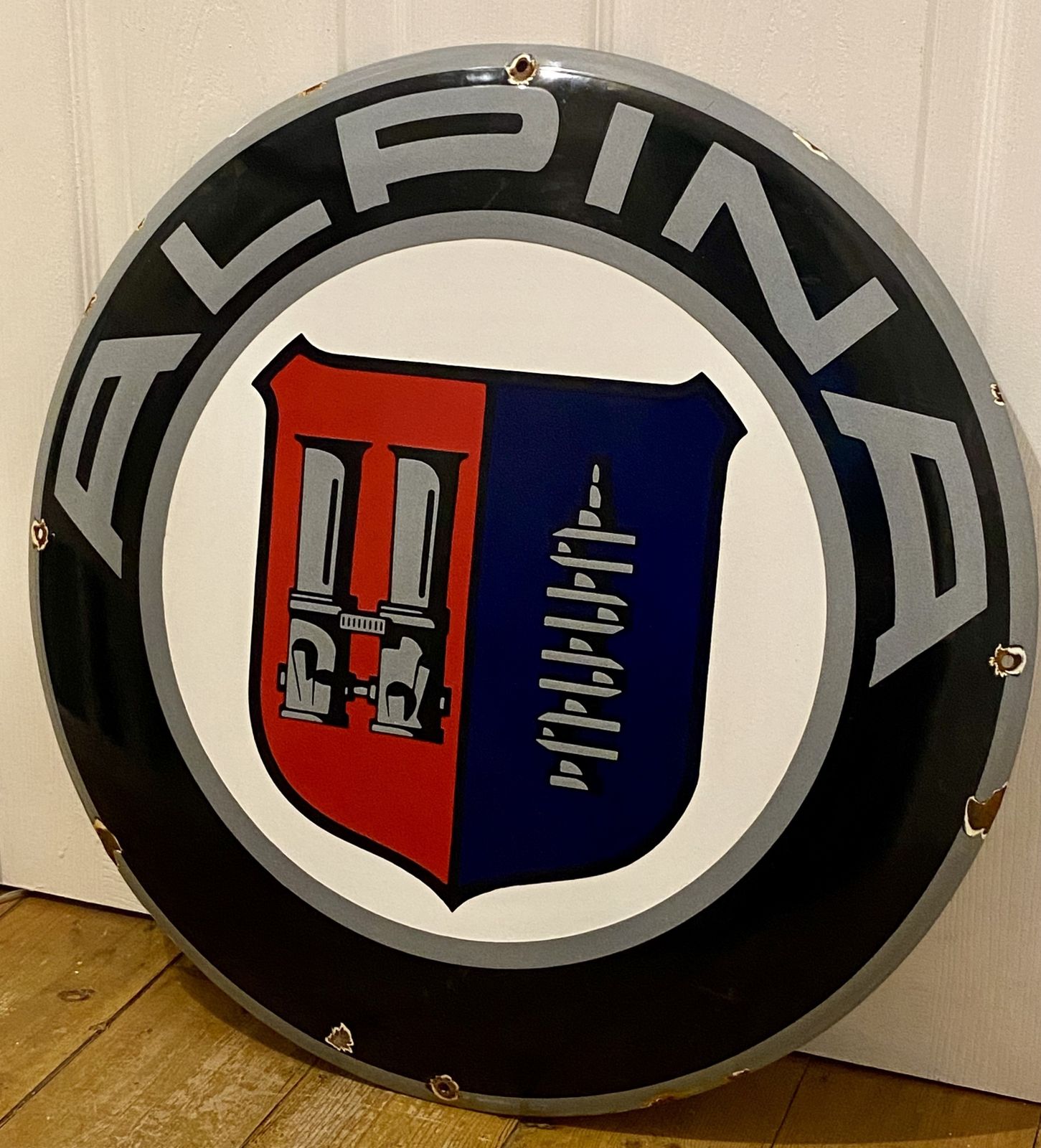 495.0 Alpina Dealership Showroom Enamel Metal Advertising Sign Bmw Garage Dealer Workshop Extra Large Plaque B3 B4 B7 B8 Gt B10 D3 B3 Racing Performance photo