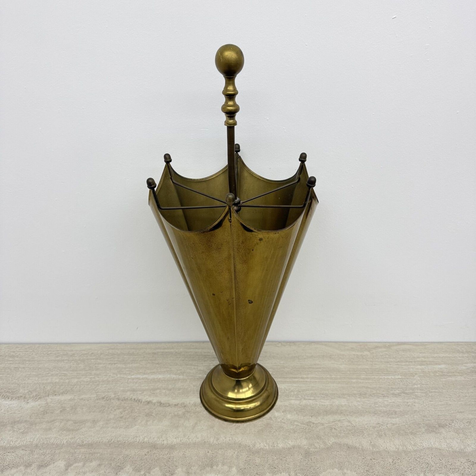 Mid Century Design Messing Paraplubak, Jaren 1970 photo Woonaccessoires