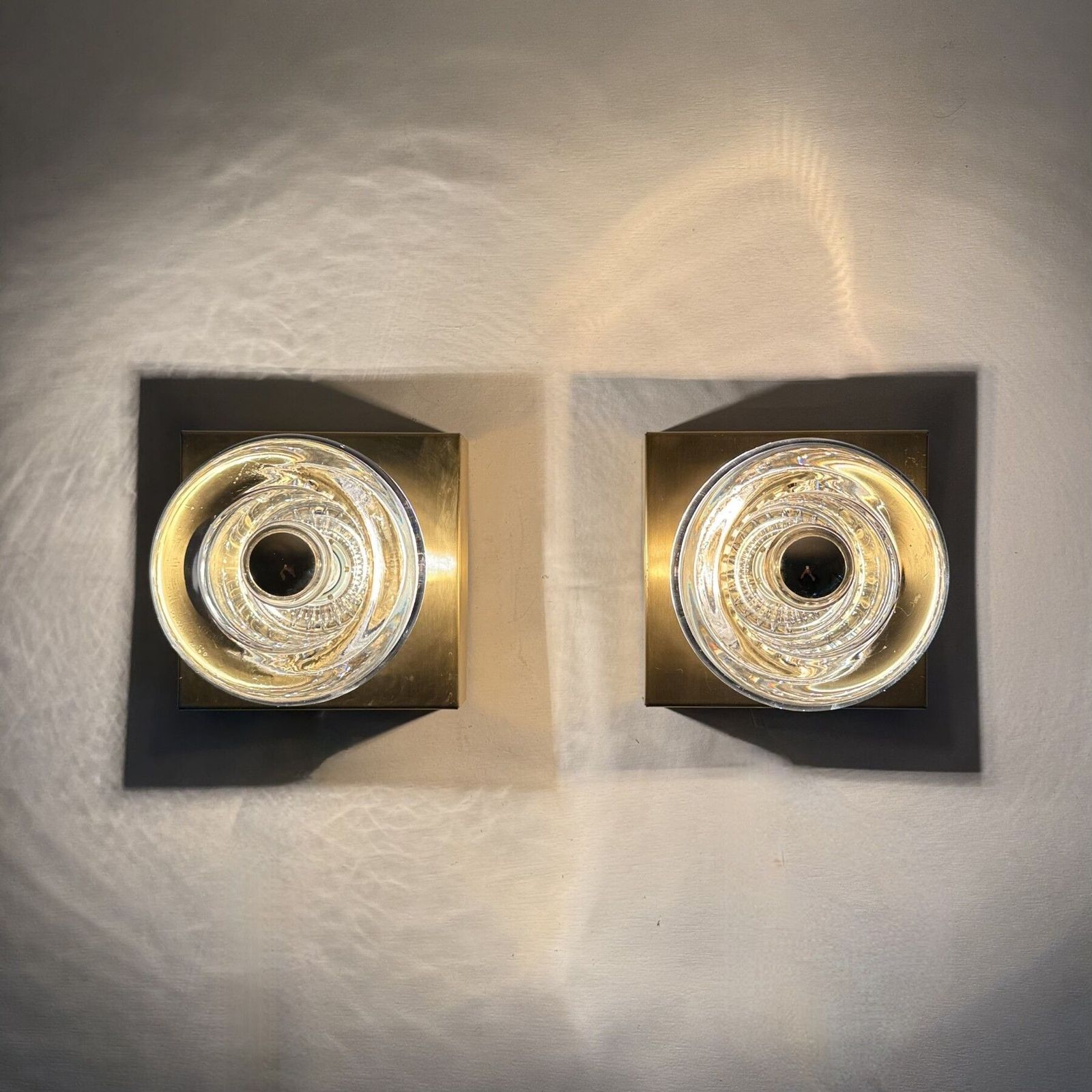 Vintage Peill & Putzler Ice Glass Wall Lamp , 1970s photo furniture