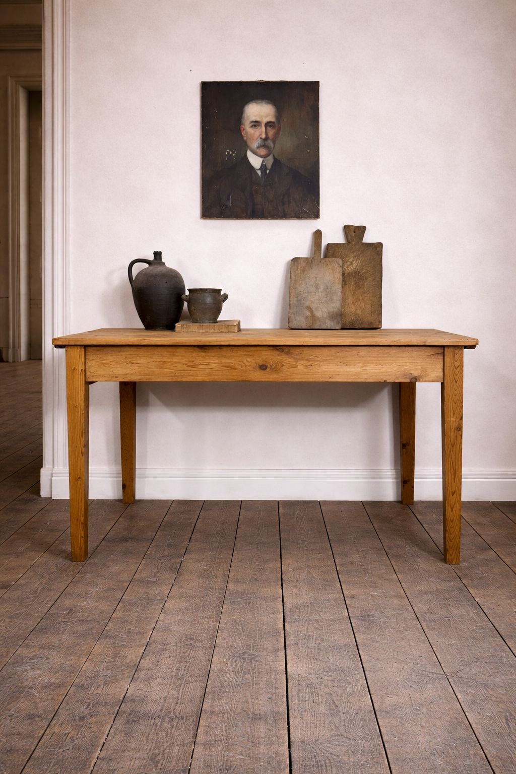Antique Pine Country Farmhouse Kitchen Dining Table photo furniture