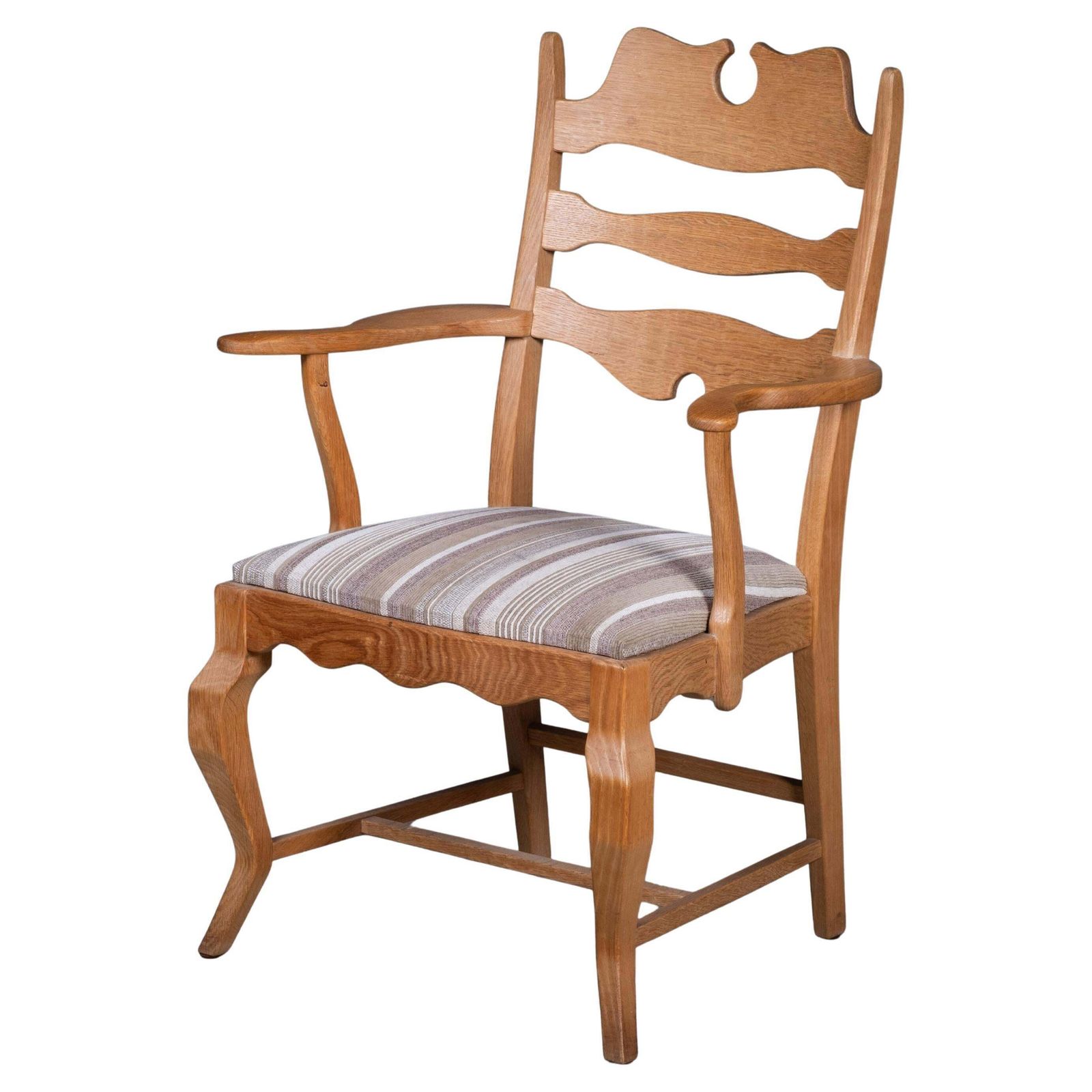 Mid Century Razorblade Armchair In Oak Designed By Henning Kjærnulf, 1960s