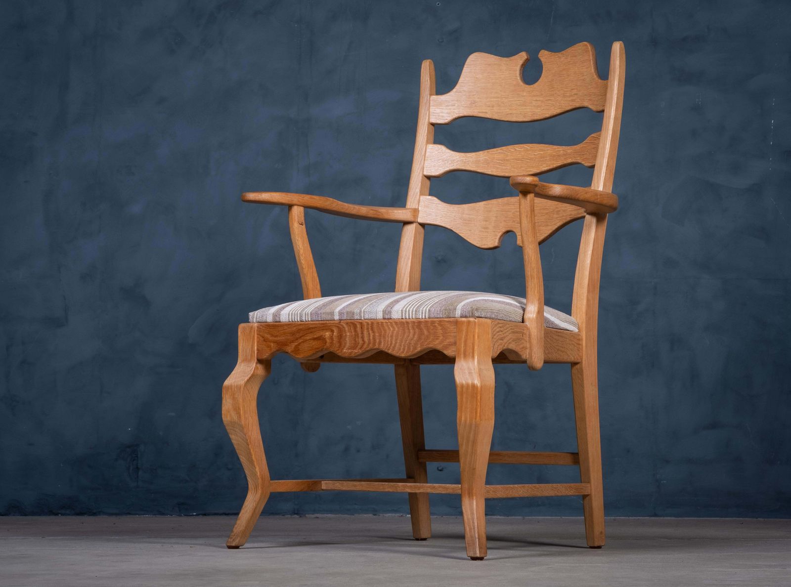 Mid Century Razorblade Fauteuil In Eiken, Ontworpen Door Henning Kjærnulf, Jaren 1960 photo Meubels