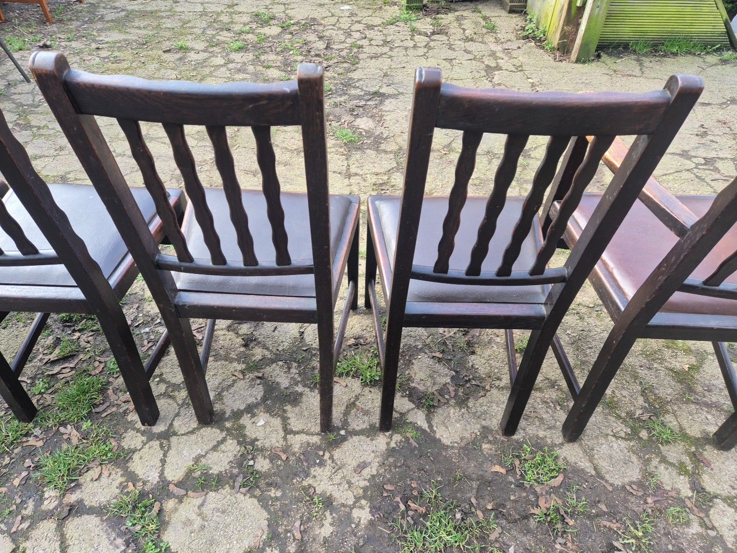 photo for sale Set Of 6 Antique Oak Dining Chairs Including 2 Carvers