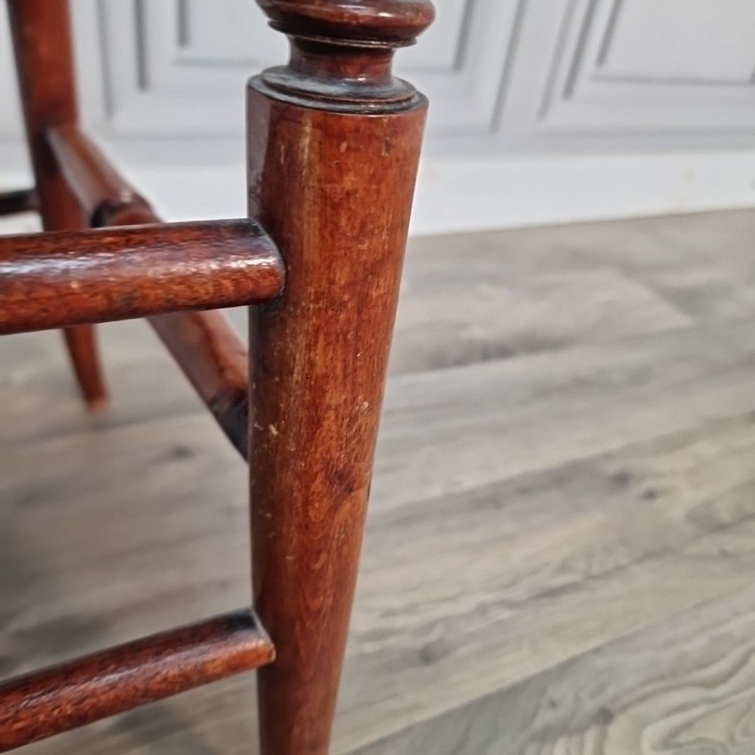 photo buy Antique Victorian Bedroom Chair Dining Seat Solid Wood Turned Legs Vintage