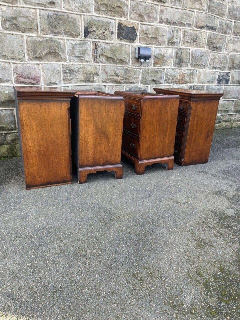 Pair Quality Inlaid Burr Walnut Tallboys photo furniture