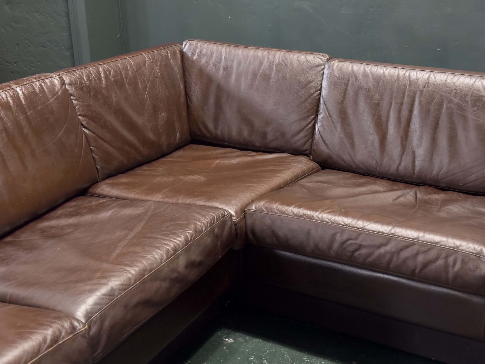 Brown Leather Corner Sofa By Thams Denmark photo vinterior