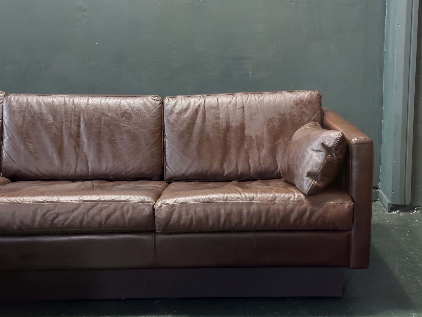 Brown Leather Corner Sofa By Thams Denmark photo vintage