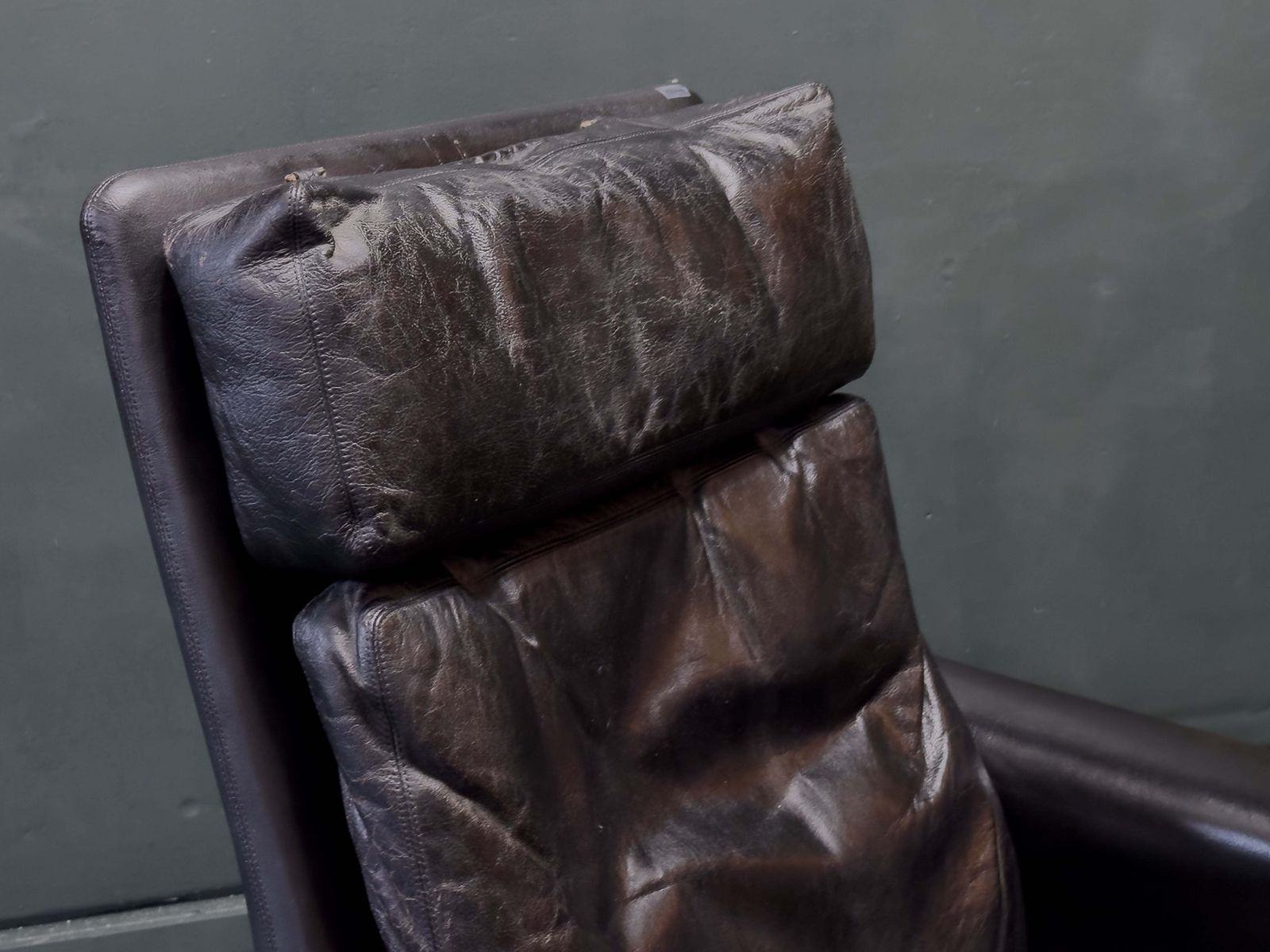 photo furniture Hans Olsen Black Leather High Back Armchair