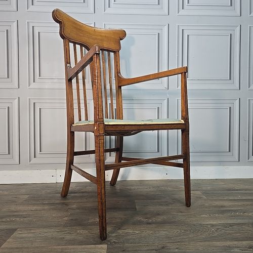Antique Wooden Carver Armchair Fireside Lounge Chair Satin Wood Arts & Crafts photo furniture