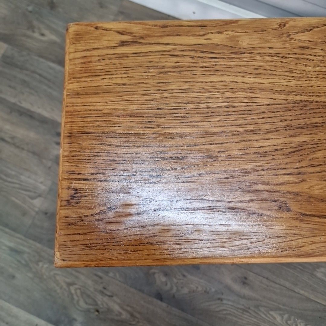 Vintage Magazine Rack Side Table – Veined Paint Marble Effect – Mid Century Wood photo Furniture
