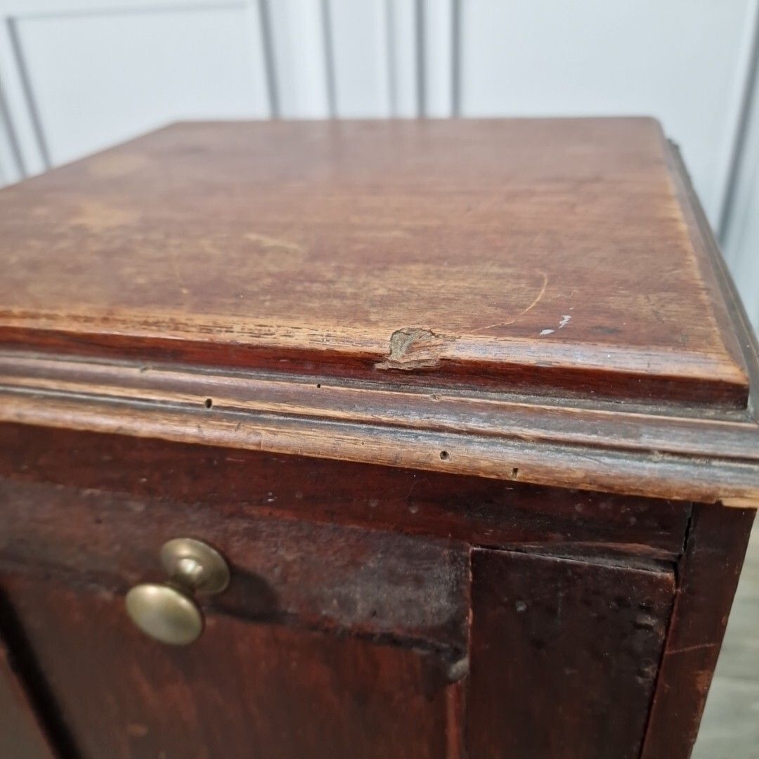 Antique Bedside Table Coal Scuttle Cabinet Wooden Purdonium Edwardian photo vintage