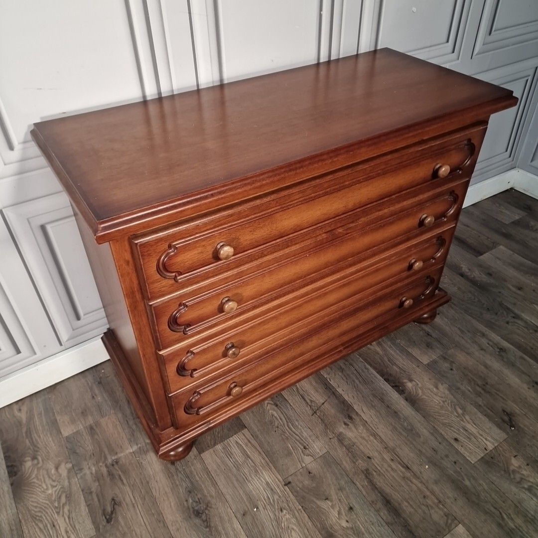 Vintage Chest Of Drawers Mid Century Danish Sideboard Cabinet Solid Wooden photo for sale