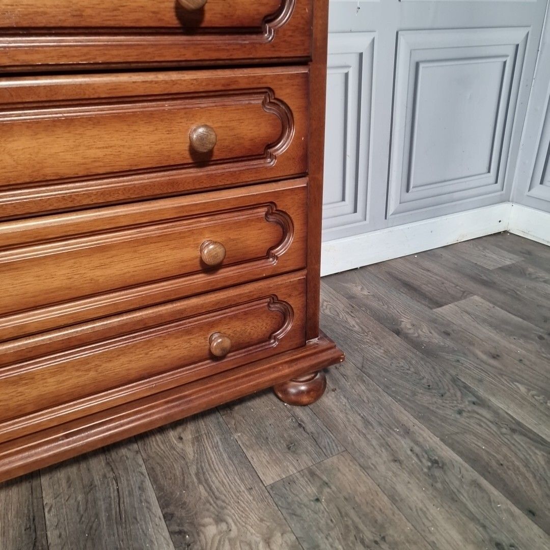 Vintage Chest Of Drawers Mid Century Danish Sideboard Cabinet Solid Wooden photo vintage