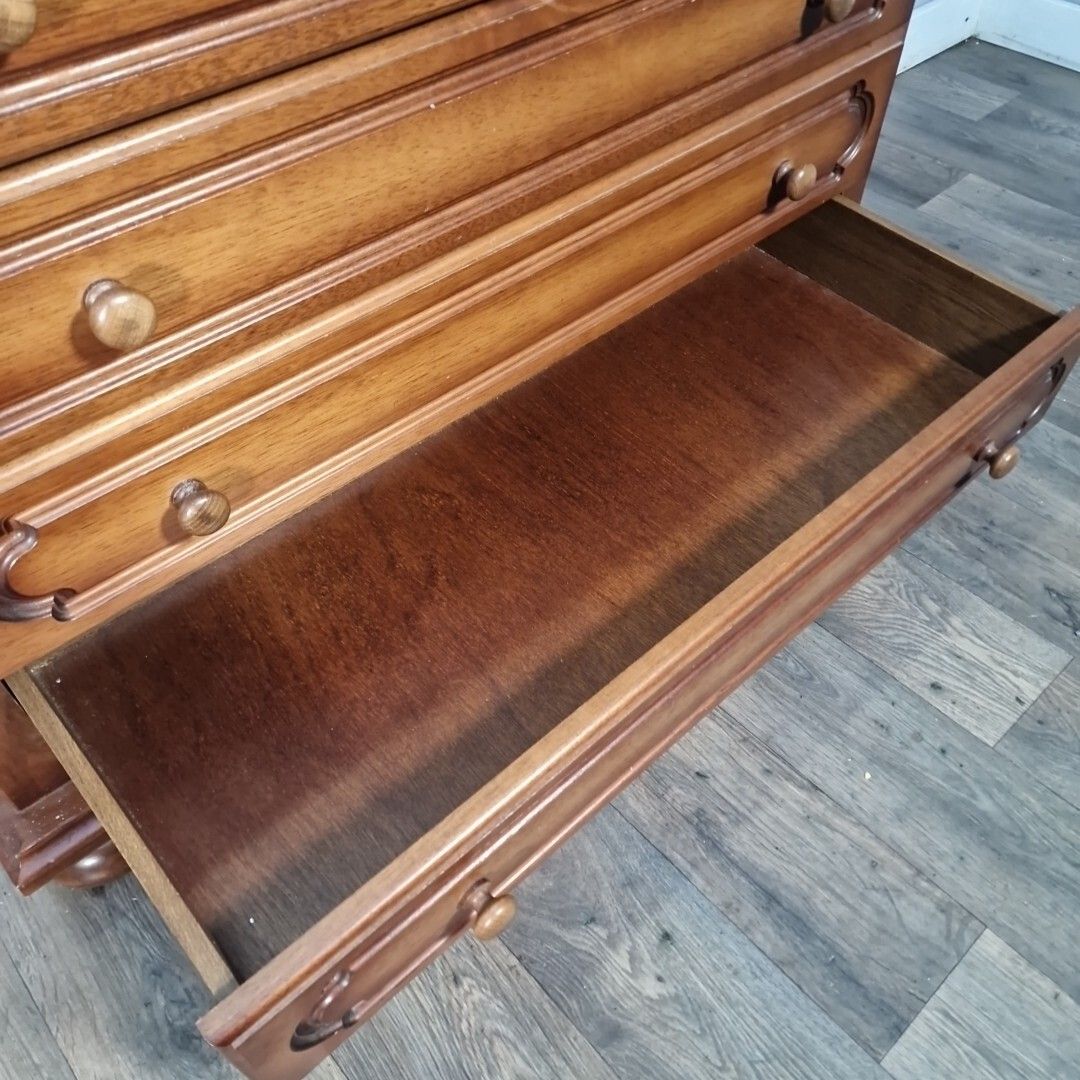 290.0 Vintage Chest Of Drawers Mid Century Danish Sideboard Cabinet Solid Wooden photo