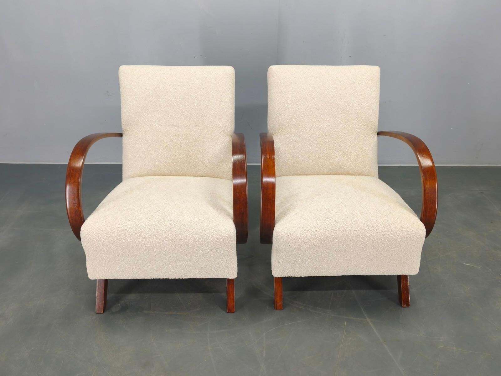 Pair Of Halabala Art Deco Armchairs, 1940s photo for sale
