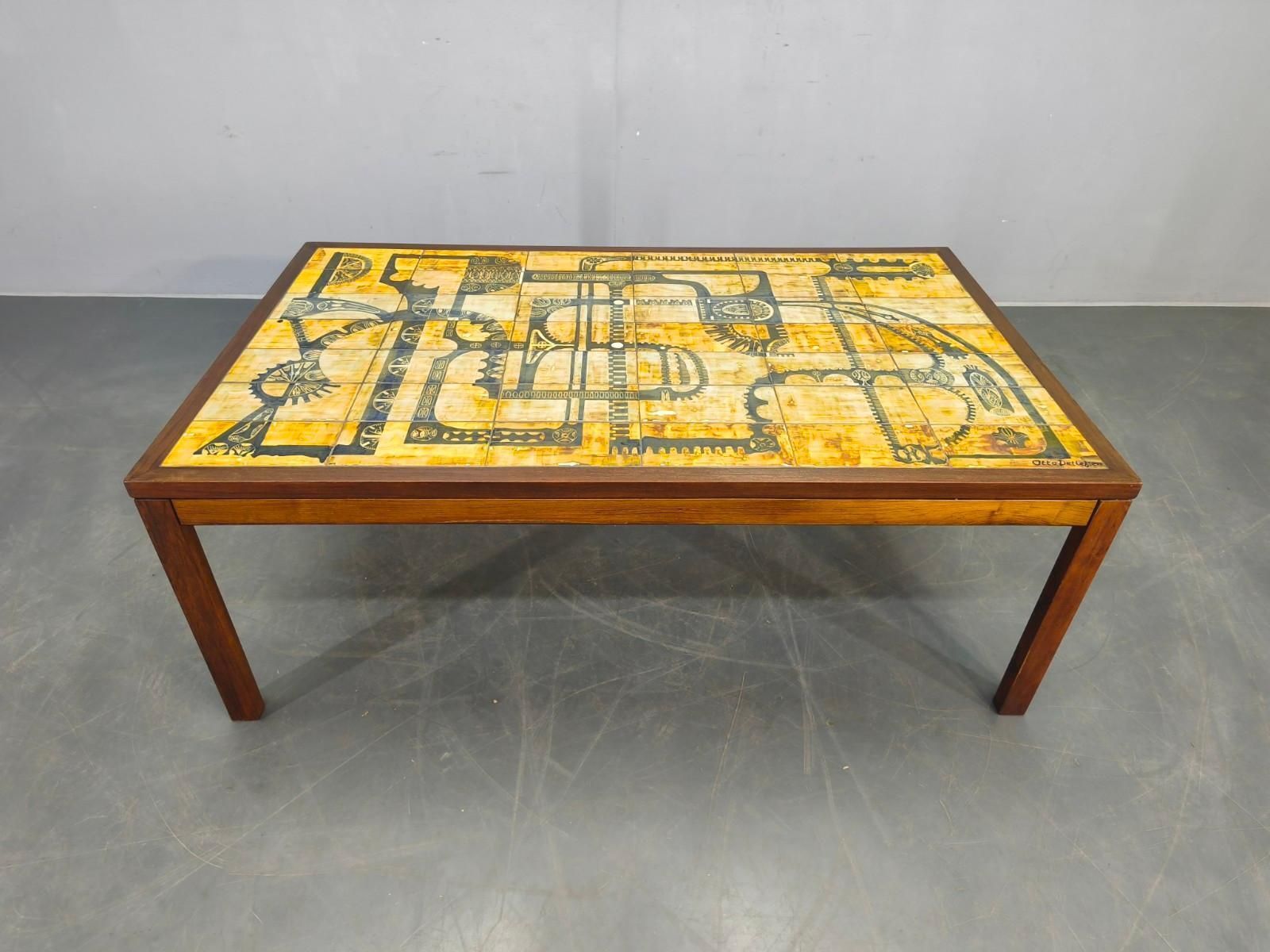 Haslev Wood And Tile Coffee Table By Otto Detlefsen, 1960s photo furniture