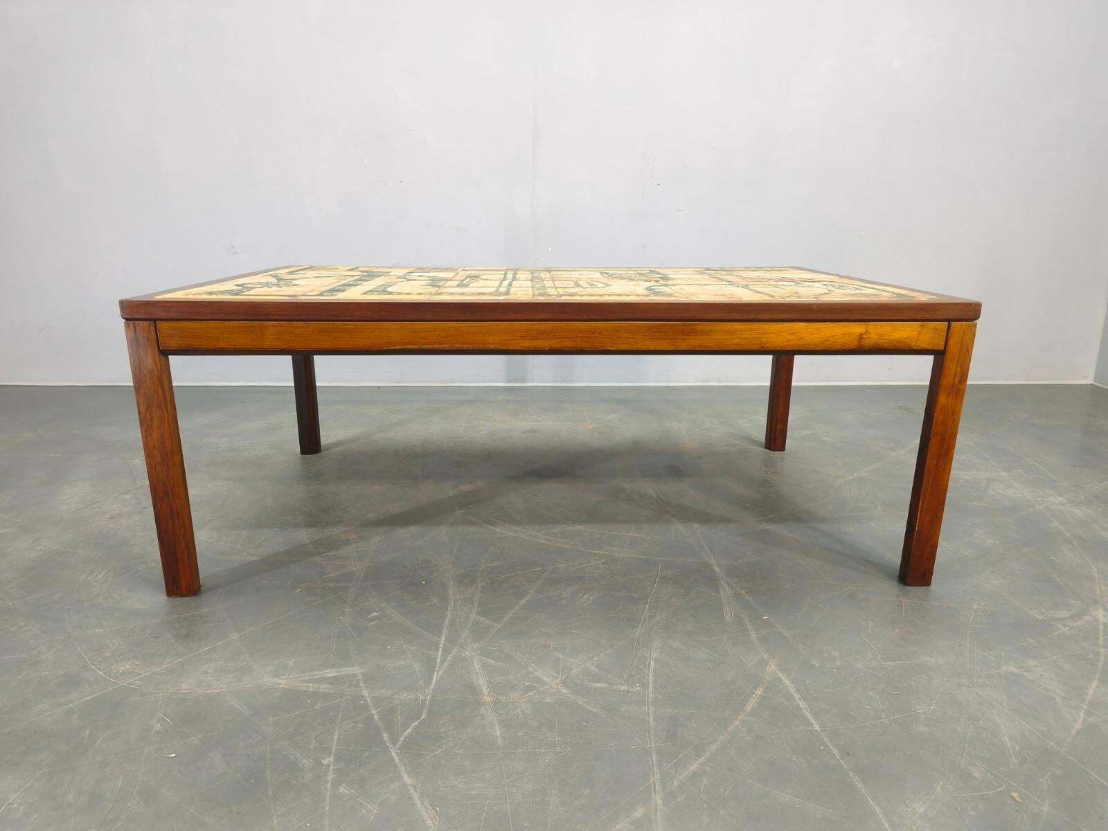 Haslev Wood And Tile Coffee Table By Otto Detlefsen, 1960s photo for sale