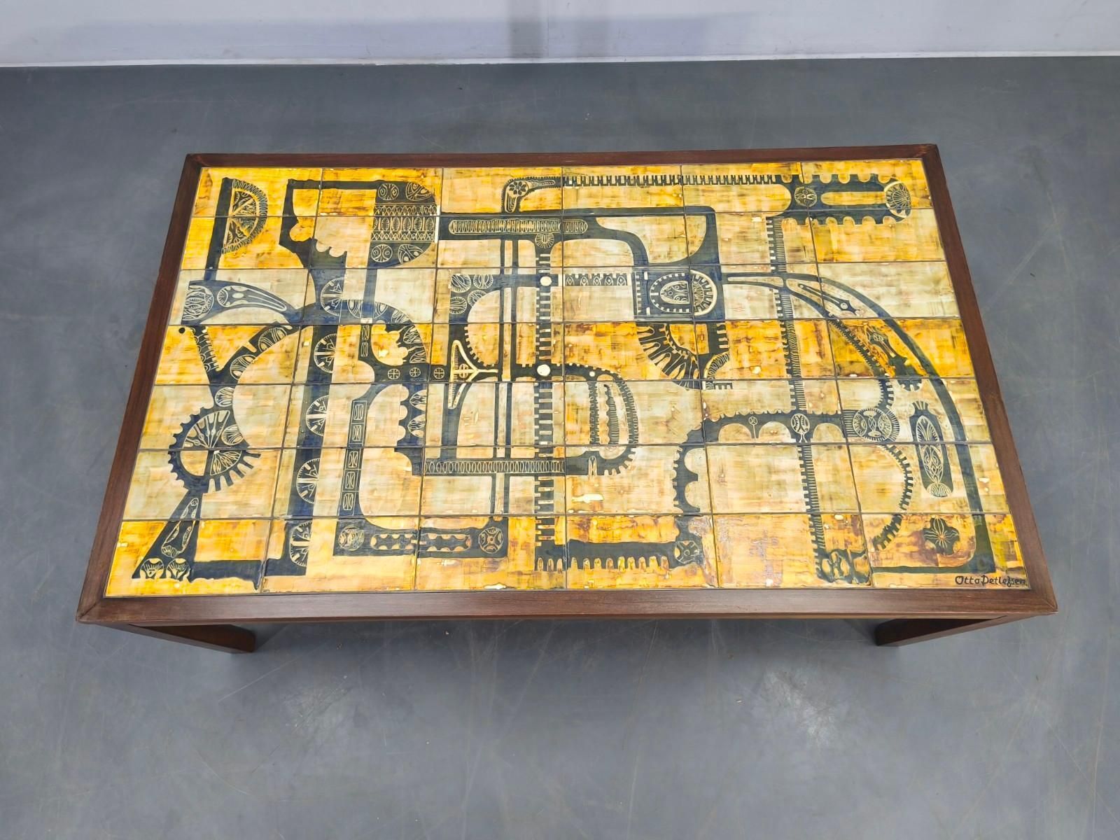 Haslev Wood And Tile Coffee Table By Otto Detlefsen, 1960s photo Furniture