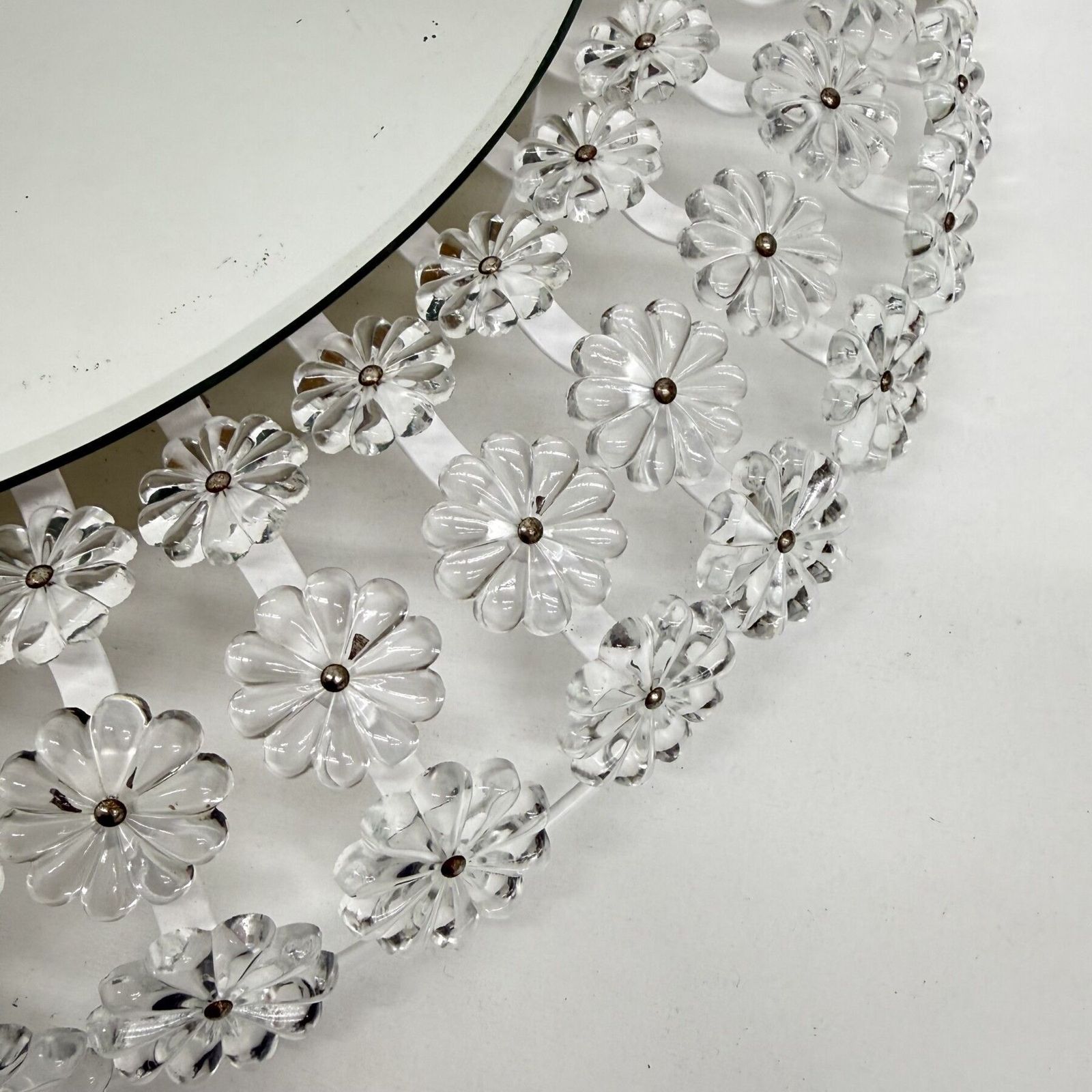 Floral Glass Backlit Illuminated Mirror Attributed To Emil Stejnar For Nikoll  1950s photo 3782.0
