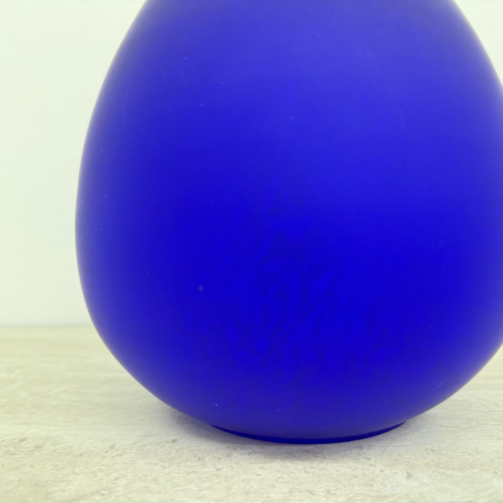 Mid Century Design Tafelamp Van Blauw Glas In Eivorm, Jaren 1970 photo for sale