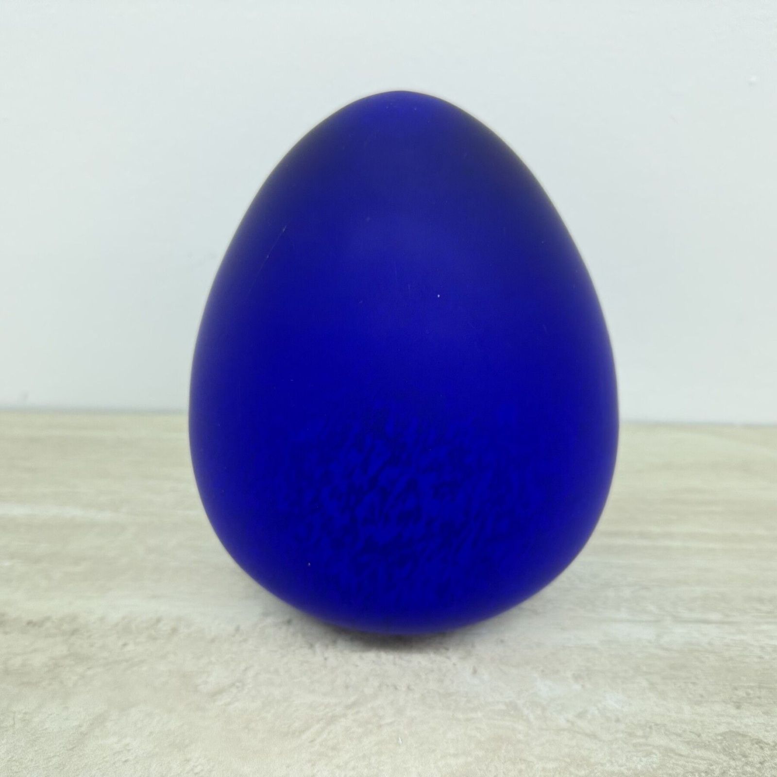 Mid Century Design Tafelamp Van Blauw Glas In Eivorm, Jaren 1970 photo Verlichting