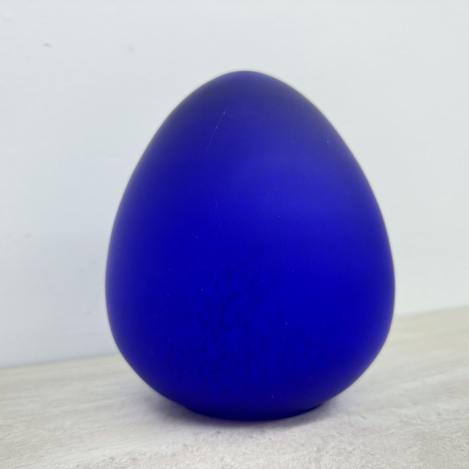 Mid Century Design Tafelamp Van Blauw Glas In Eivorm, Jaren 1970 photo 157.0