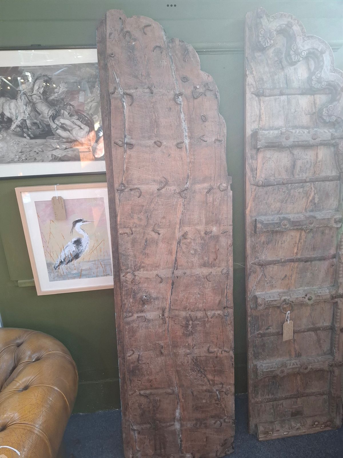 19th Century Large Indian Sal Wood Carved Doors photo 1200.0