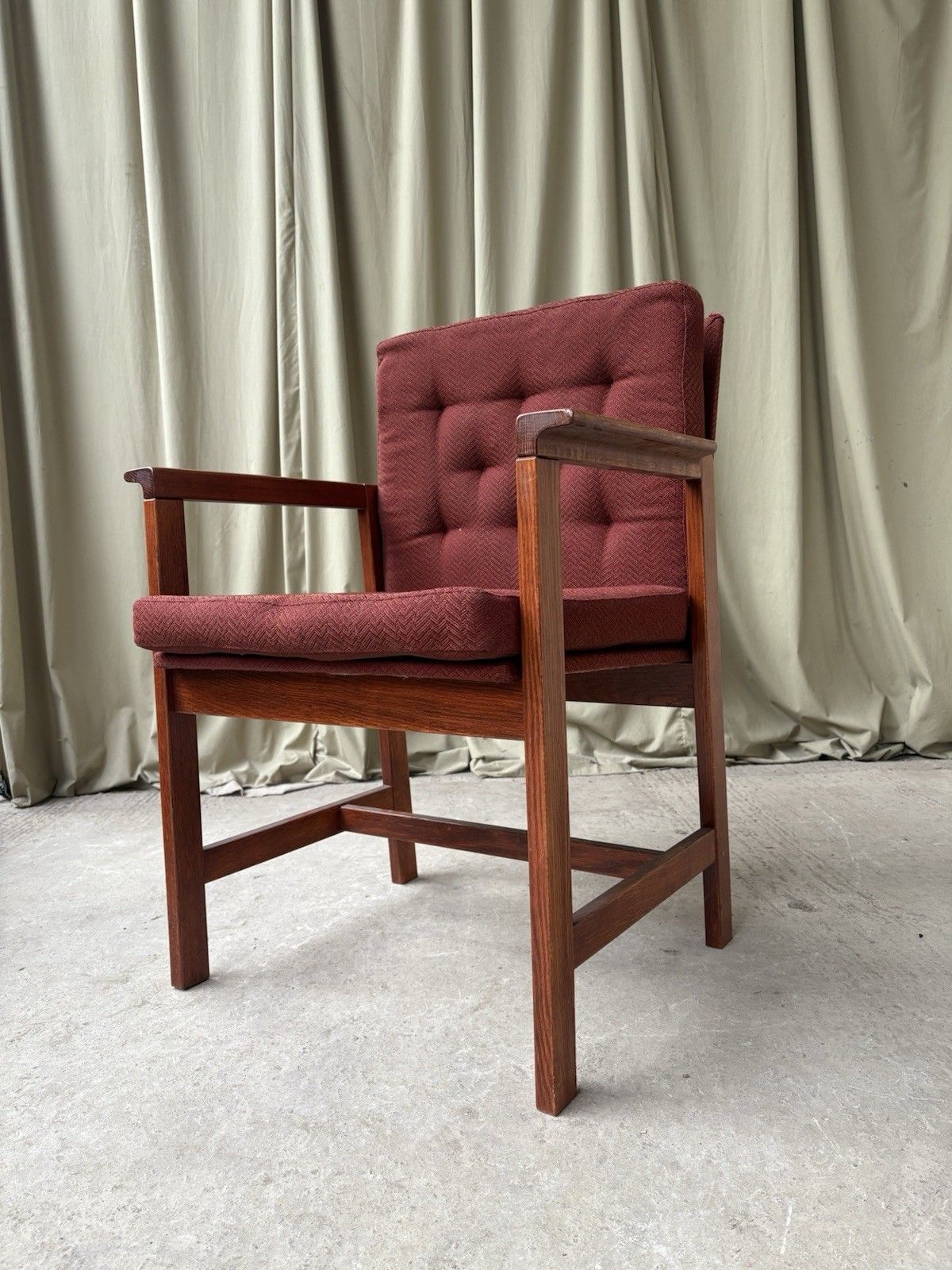 Vtg Late Mid Century Oak Chair Side Armchair  Danish Scandi Retro R1087 photo buy