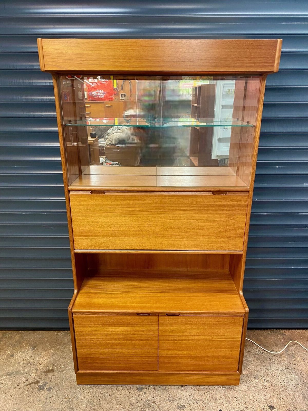 Mid Century Vintage Teak Bar Light Drinks Display Cabinet Turnidge Of London photo buy