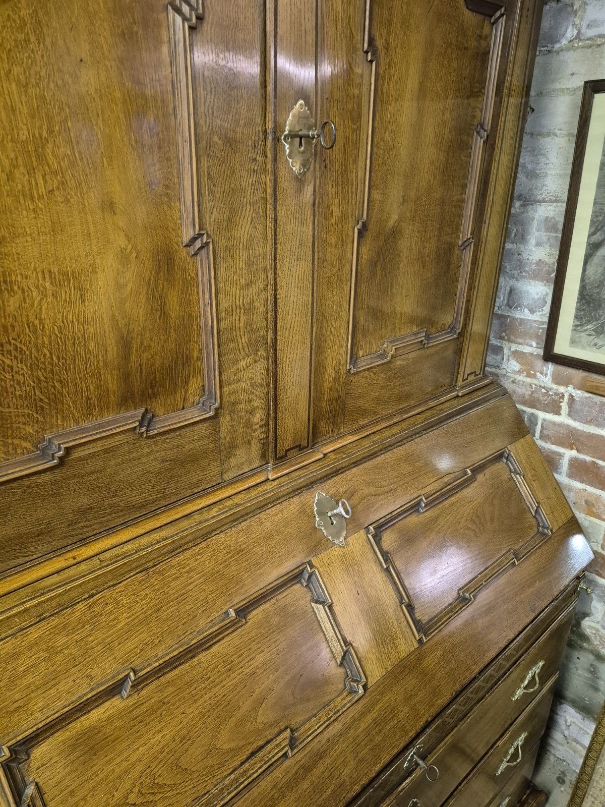 795.0 A Magnificent Danish 18th Century Baroque Bureau Cupboard Chest "Chatol" photo