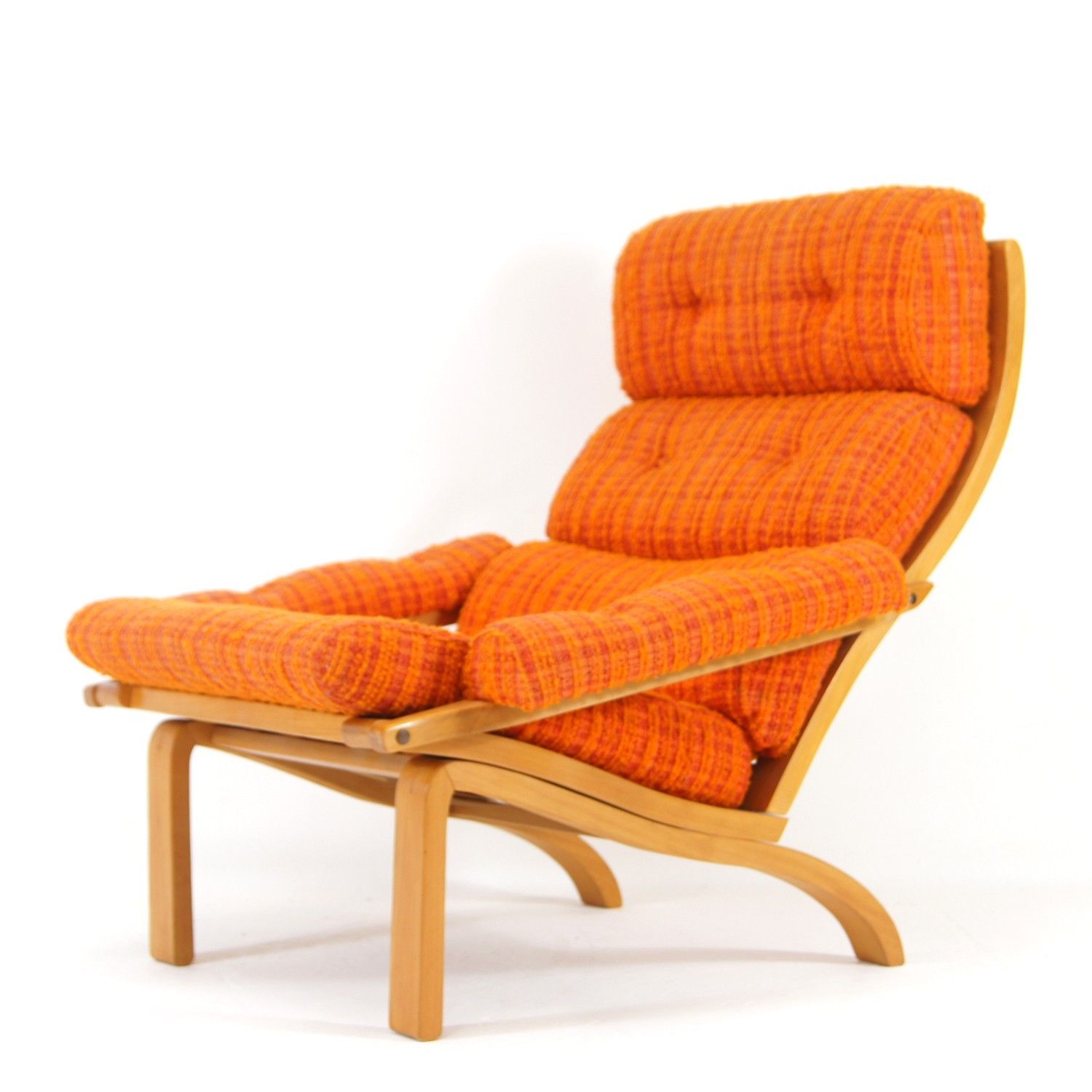 Retro Vintage Danish Bent Wood Wool Easy Chair Lounge Armchair Mid Century 60s
